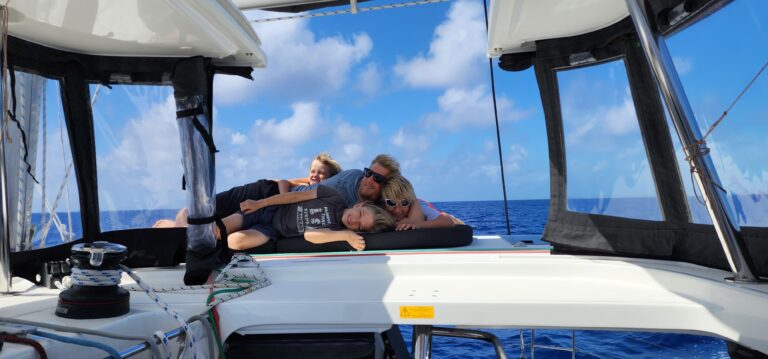 All four boys relaxing on the way to Nassau