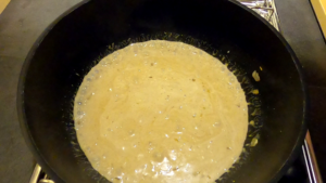 Cooking coconut curry sauce